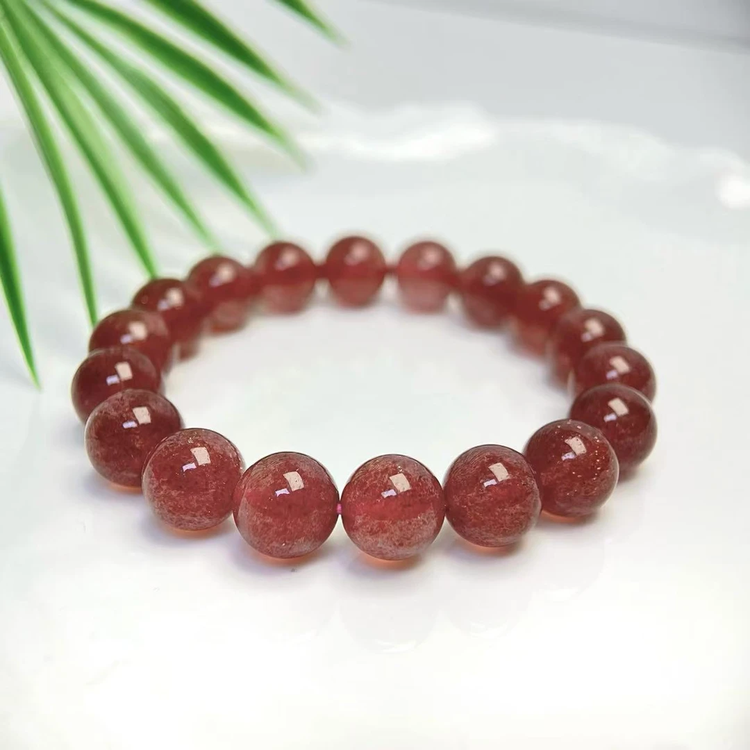 鸽血红草莓晶单圈手串9-11m DZY-3842