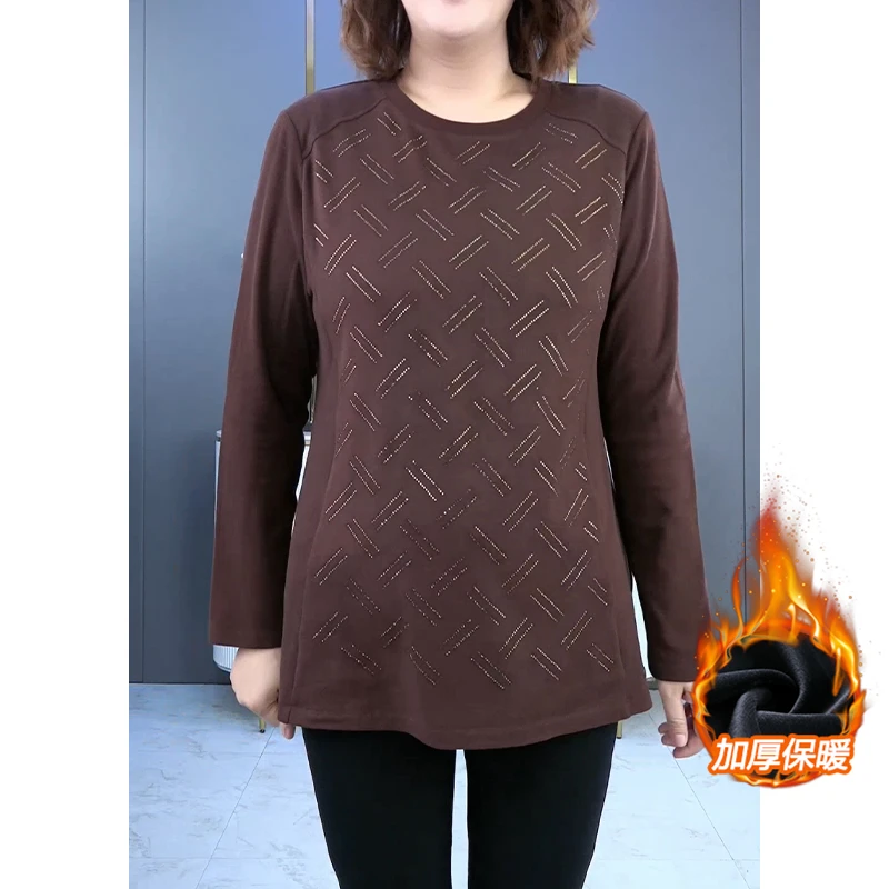 胖大柳大码女装2025秋冬季新款加绒打底衫女遮肉显瘦上档次230822
