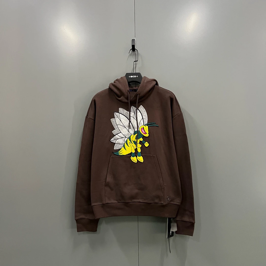 未使用 LouisVuitton/路易威登 ab1014 蜜蜂刺绣帽衫