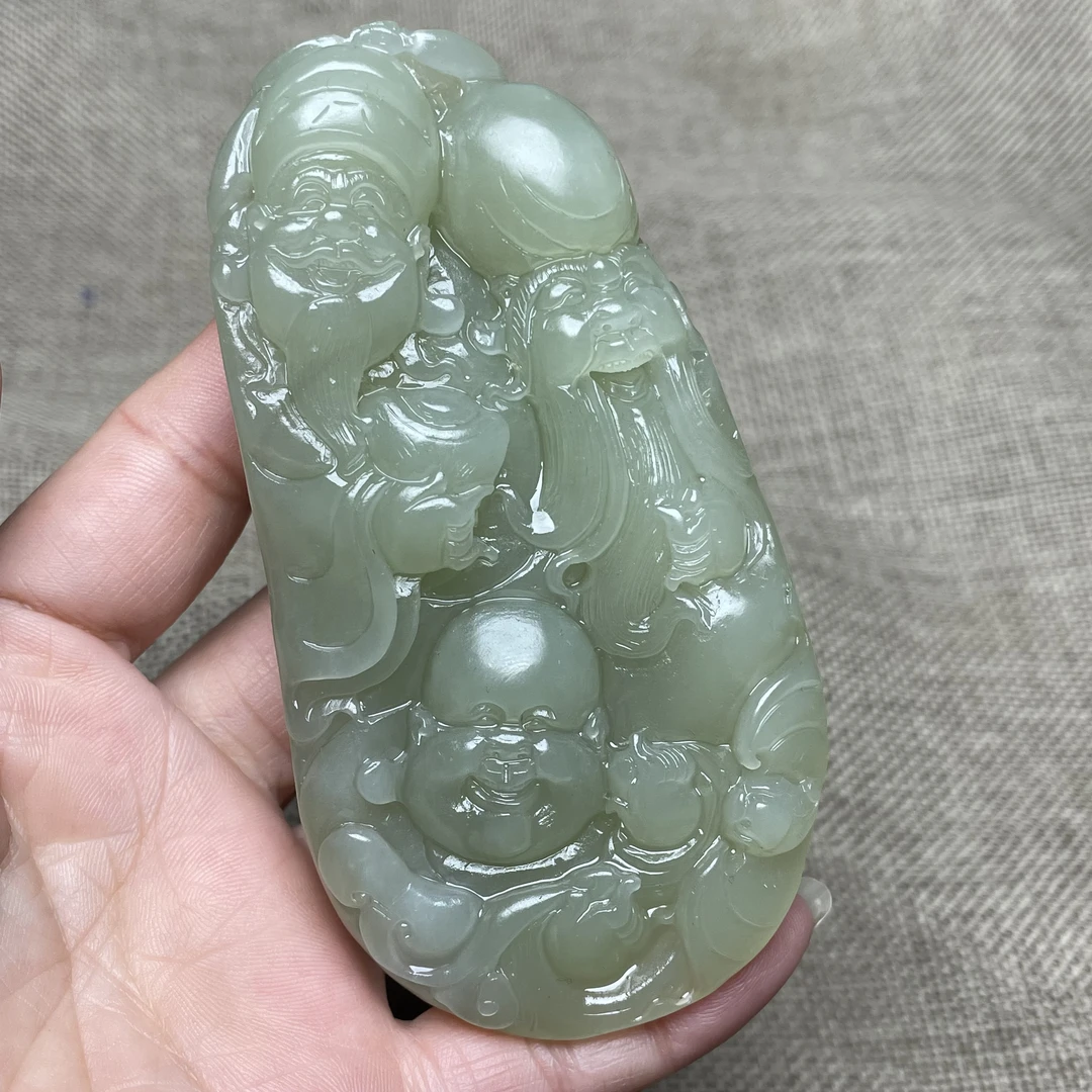 和田玉 福禄寿 手把件