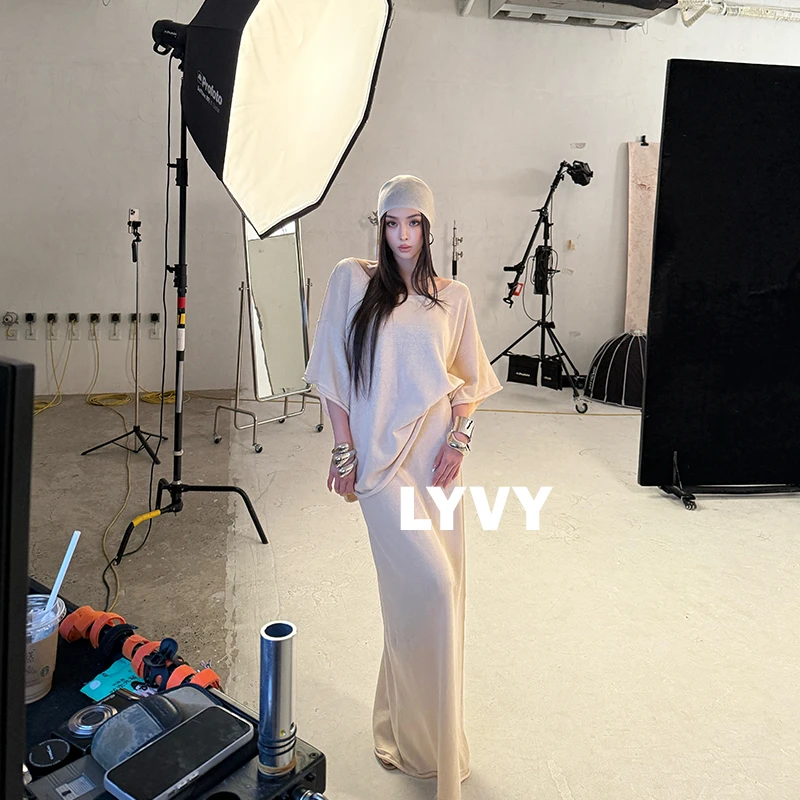 【罩衫+半裙+头巾】袁伶嫣同款老钱风亚麻棉香槟色慵懒宽松套装