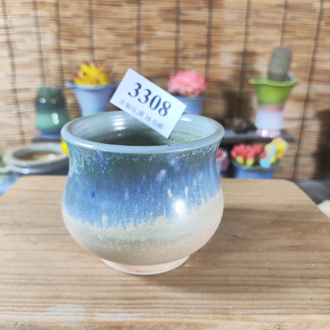 口6.5高6.5，3308手工创意多肉花盆摆件迷你多景德镇纯手工制做