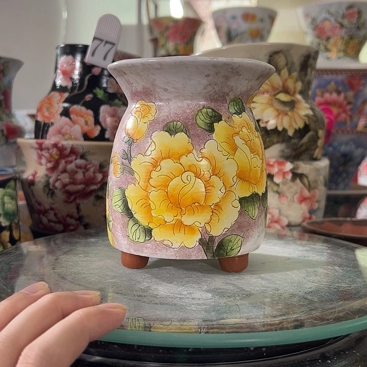 景德镇幸运花盆手绘韩式花盆