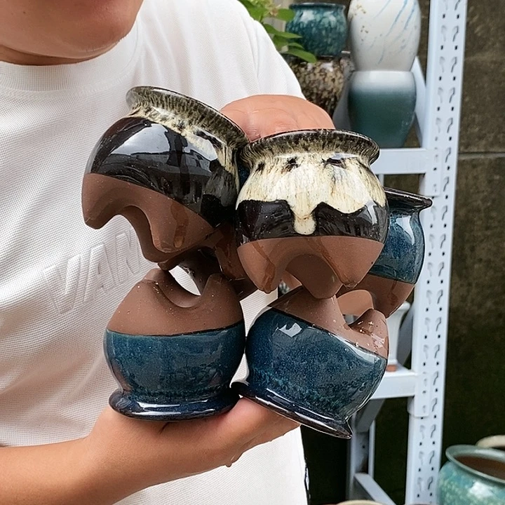 紫砂花盆口8高8随机8个