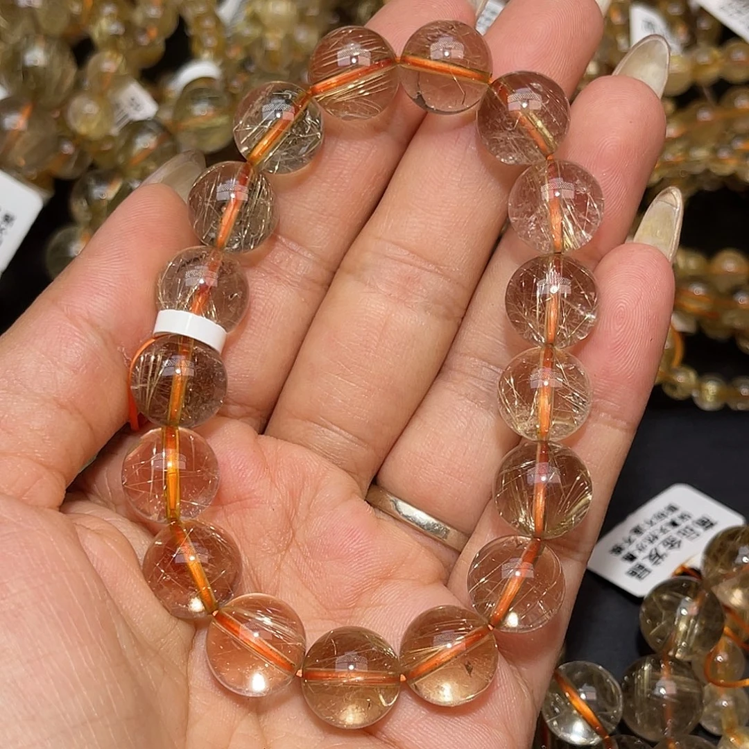 潇***活发晶手串未镶嵌金发晶12mm