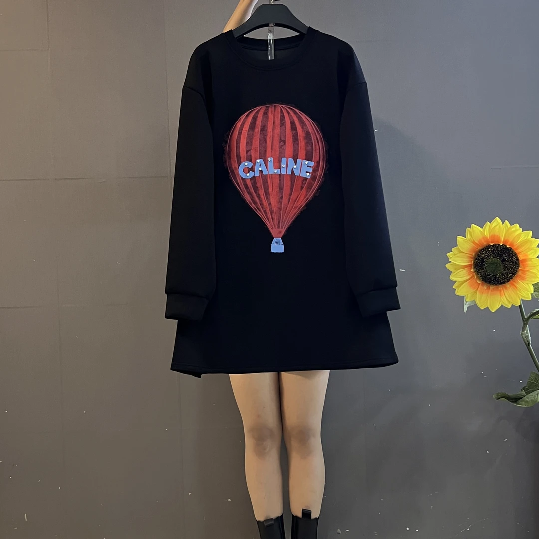 秋季新款韩版中长款大衫圆领遮臀显瘦宽松卫衣裙