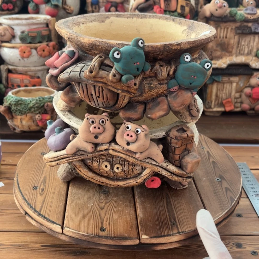 红陶爱**嘻哈微瑕多肉花盆