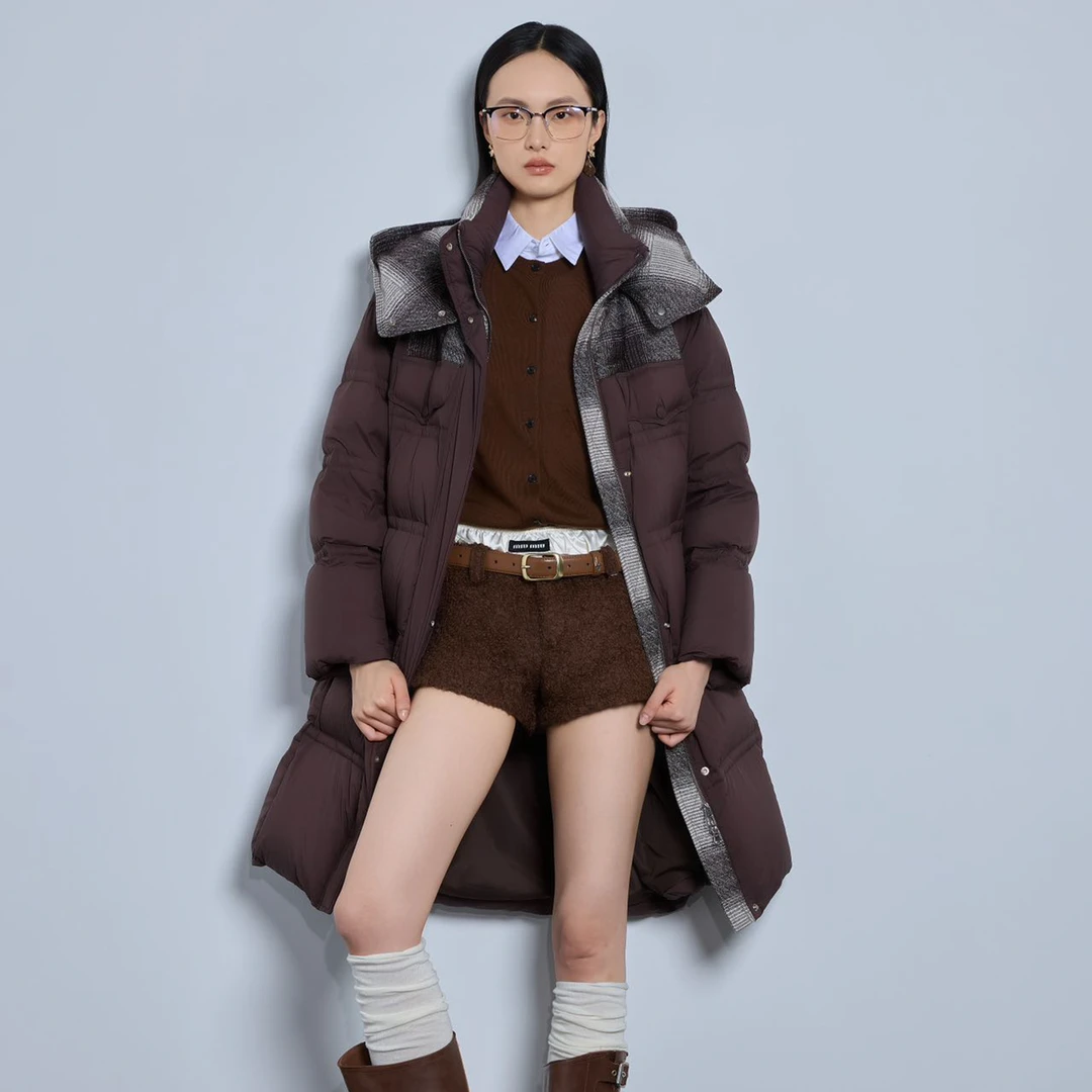 【风生高端甄选】长款连帽休闲风羽绒服户外秋冬冬季女士中长款休闲