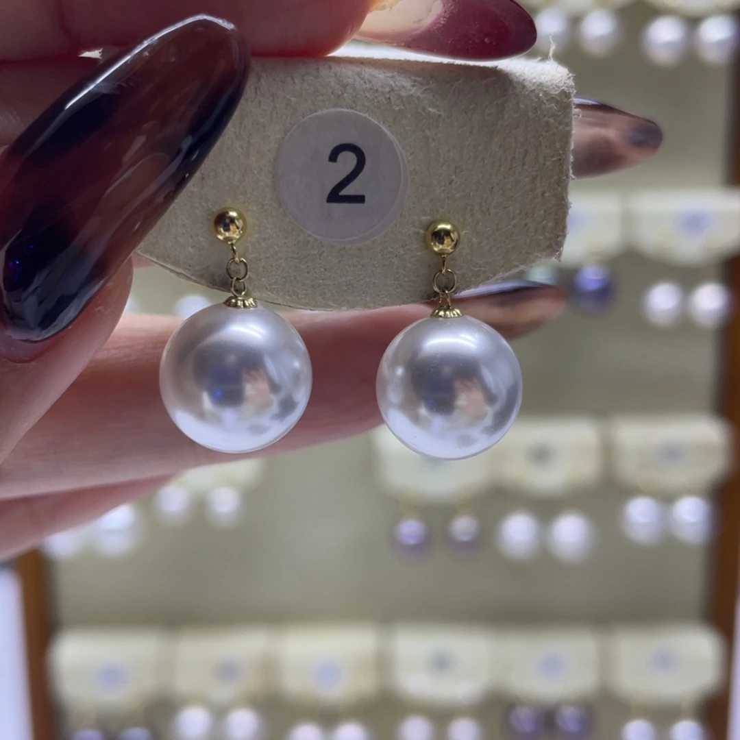 淡水珍珠耳饰18K金镶嵌