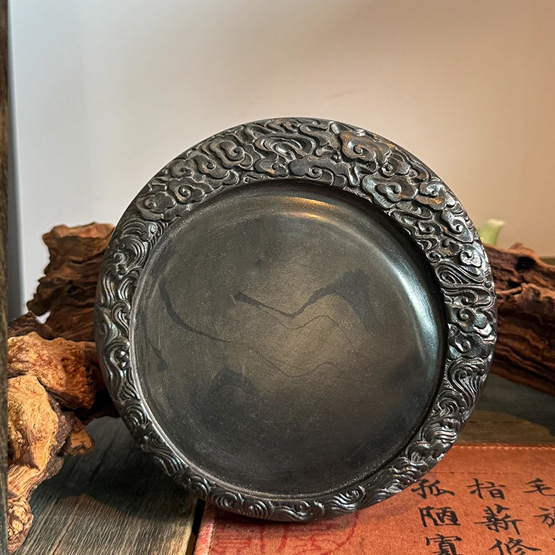 《依水云天》绛州澄泥砚四大名砚柴烧大师手作