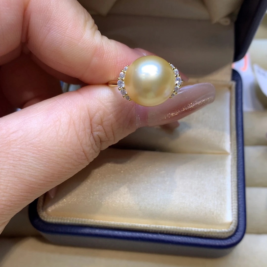 银S925镶嵌戒指海水珍珠