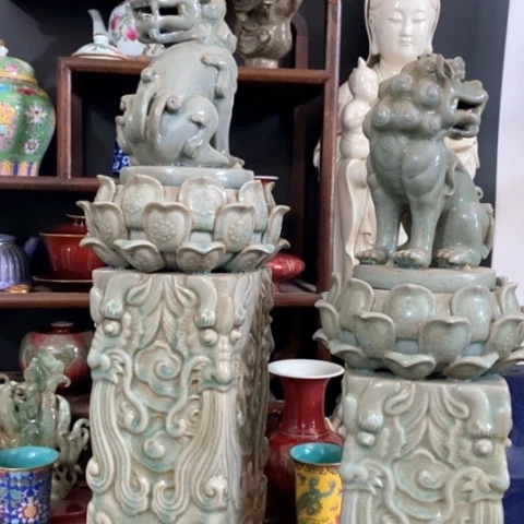 瓶1****6汝瓷精品一对精品瓷器