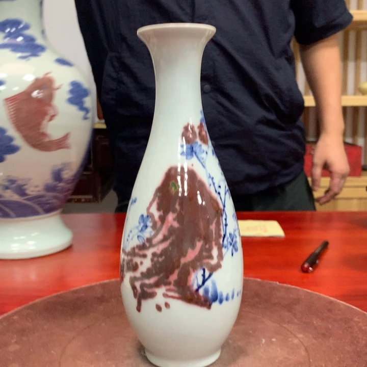 景德镇陶瓷青花釉里红瓶