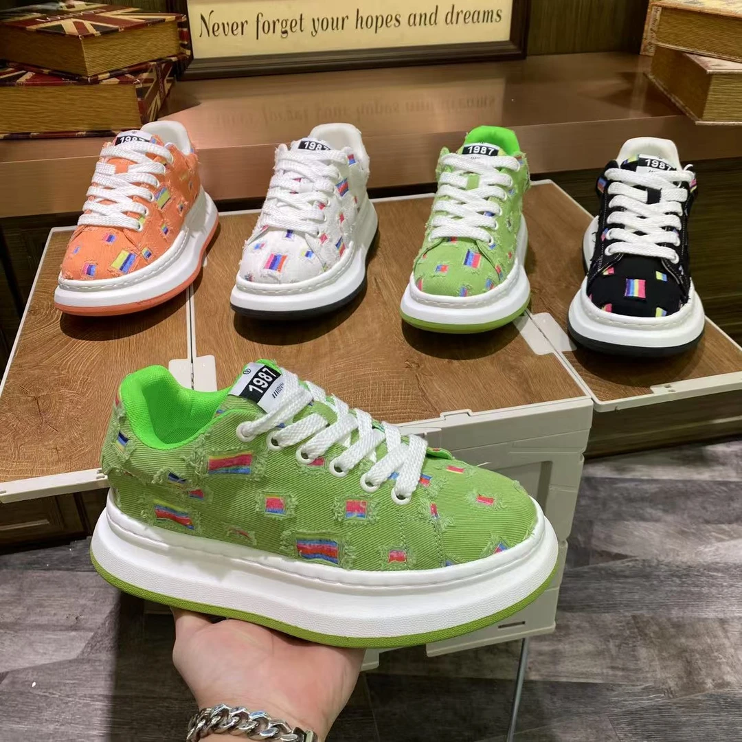 2025春夏季新款厚底舒适百搭潮流时尚个性男款布面休闲鞋（皮鞋码）