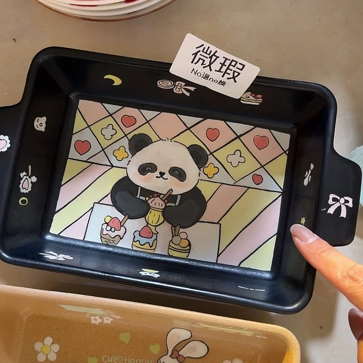 摆件陶不退不换卡通手绘