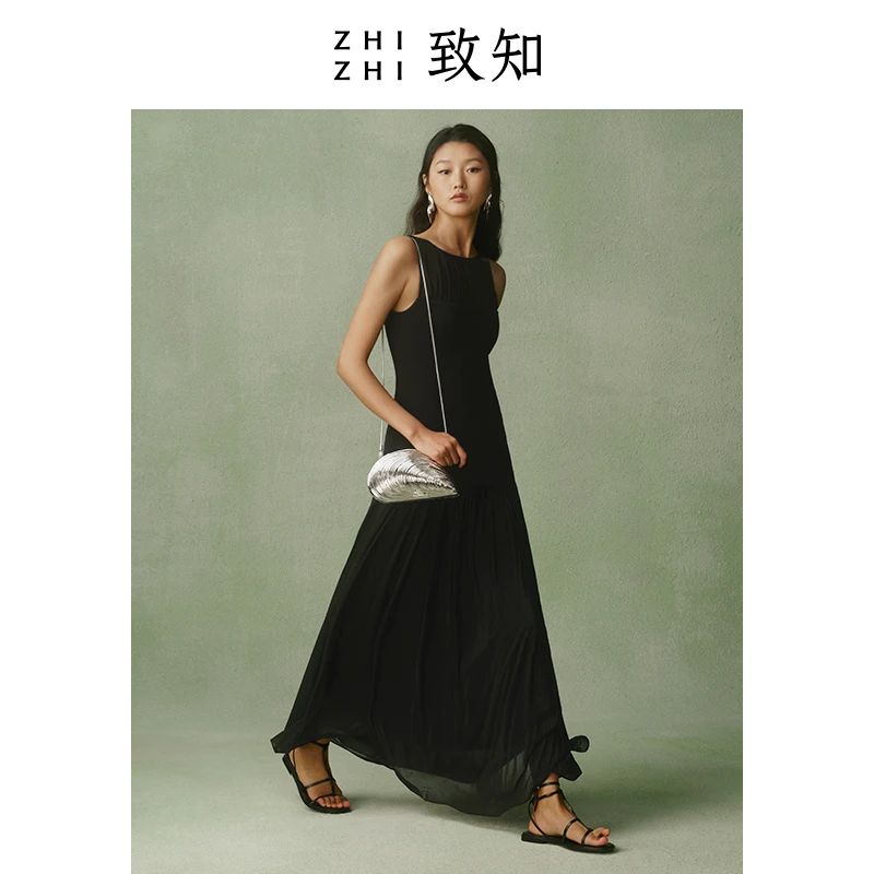 致知海月谣 高级感穿搭优雅简约连衣裙2024新款裙子ZZ2DMWL9026