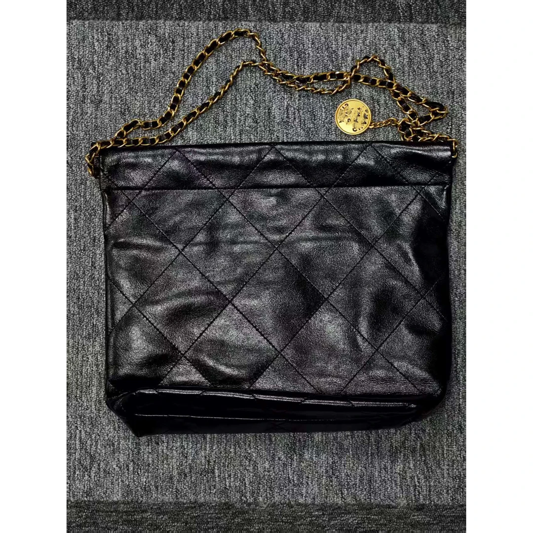 TOLEX2025新款手工时尚百搭币中圾袋女包黑色30CM