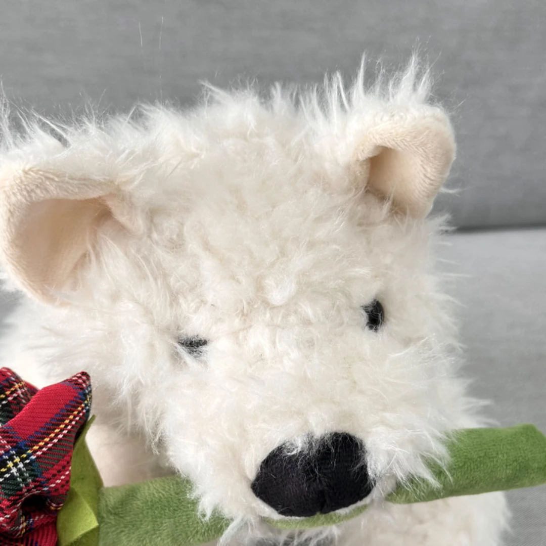 情人节玫瑰花高地狗毛绒玩具  毛绒摆件玩偶  22cm