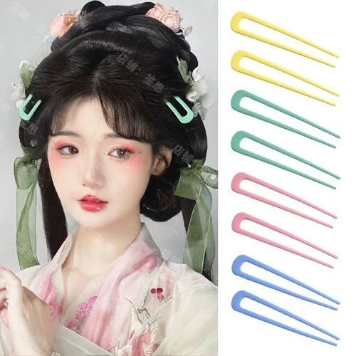 古风汉服发饰掩鬓U钗国风点缀发簪灵动可爱短款发钗头饰拍照配饰