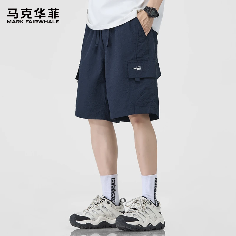 马克华菲夏季薄款工装短裤男士2025新款百搭宽松直筒休闲五分中裤