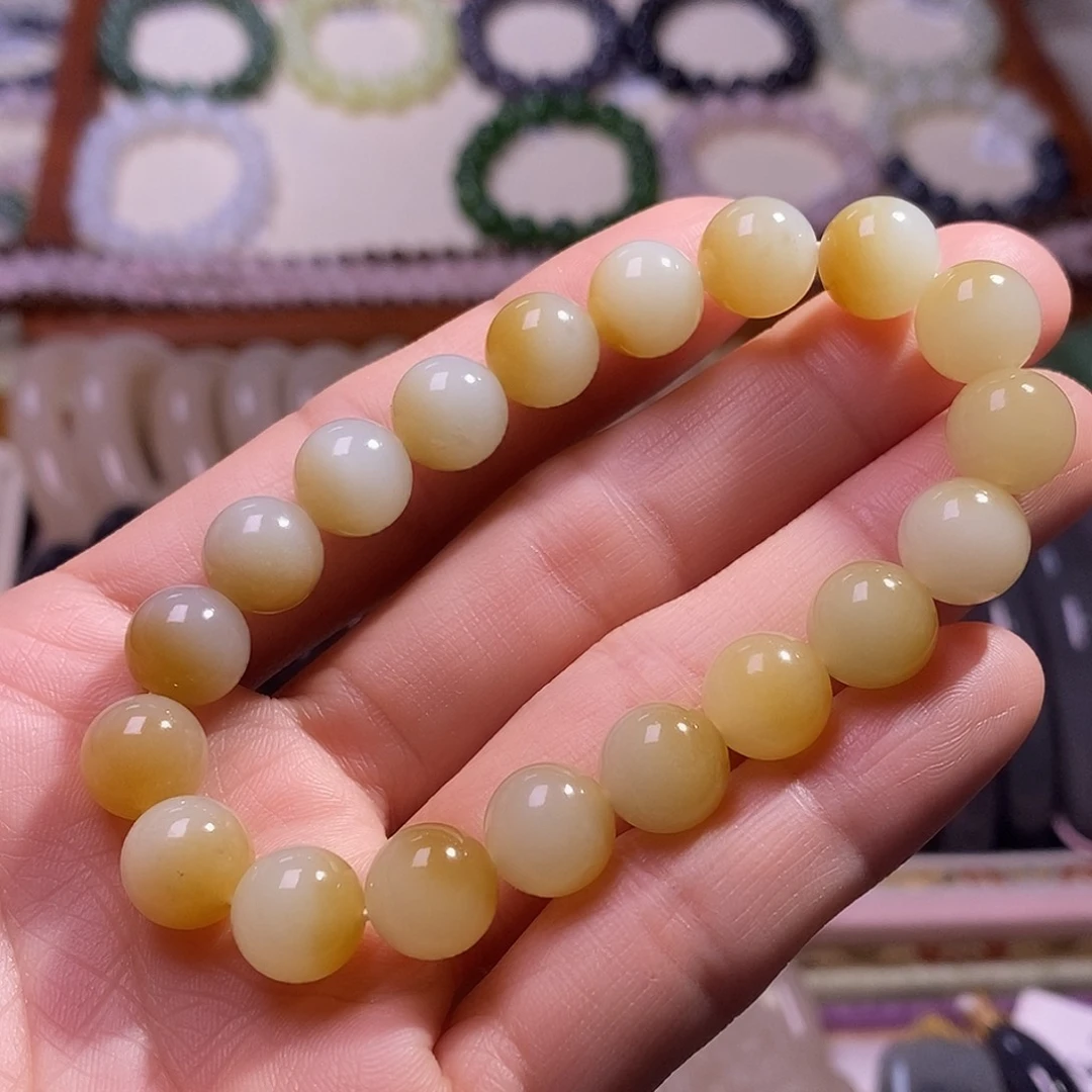 颈饰未镶嵌和田玉糖白10mm手串
