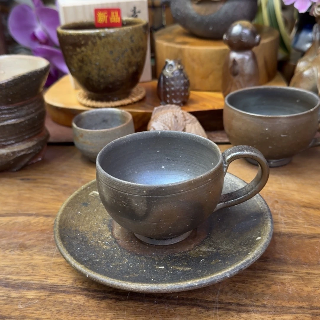 宝***一铃木美基备前烧咖啡套福利一口价