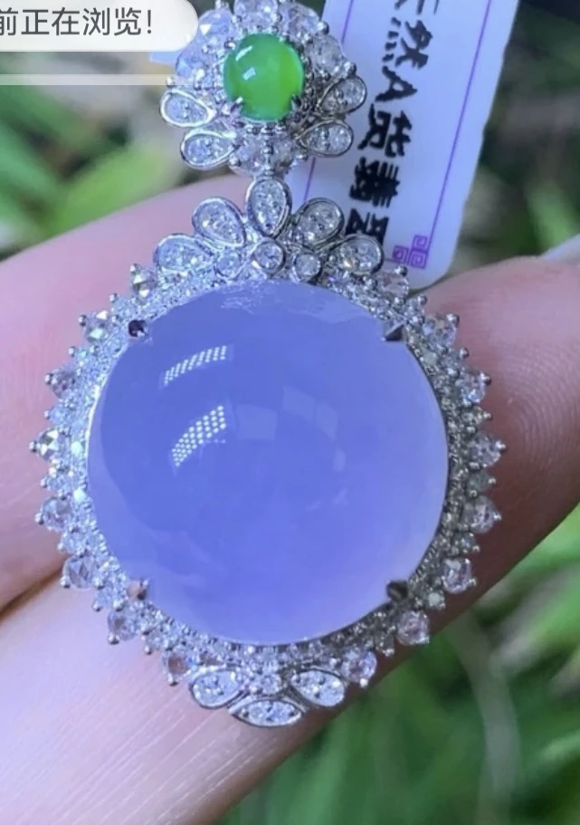 紫蛋面吊坠2.08LY闺蜜项链