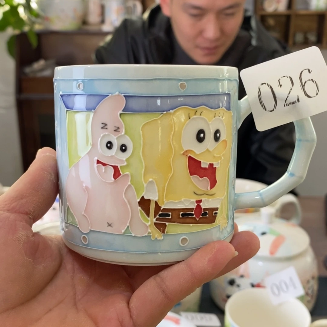 瓷片景德镇釉下彩手绘