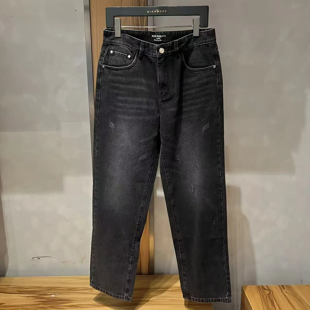 PLEIKPHOLPPE拉链秋季水洗锥形男牛仔裤黑色牛仔裤水3100841
