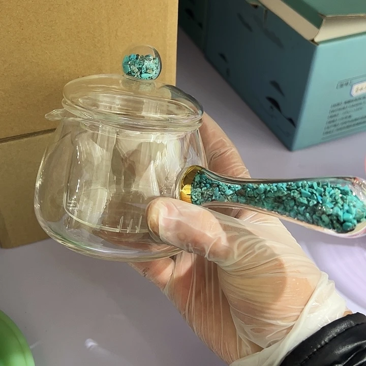 孤品 绿松石 侧把壶