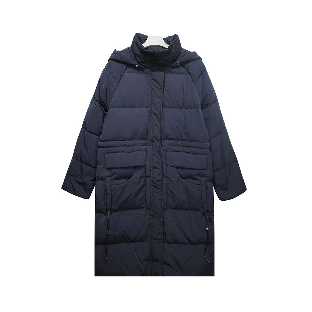 A02239【上新】简约气质知性宽松连帽大口袋外套纯色中长款保暖3D