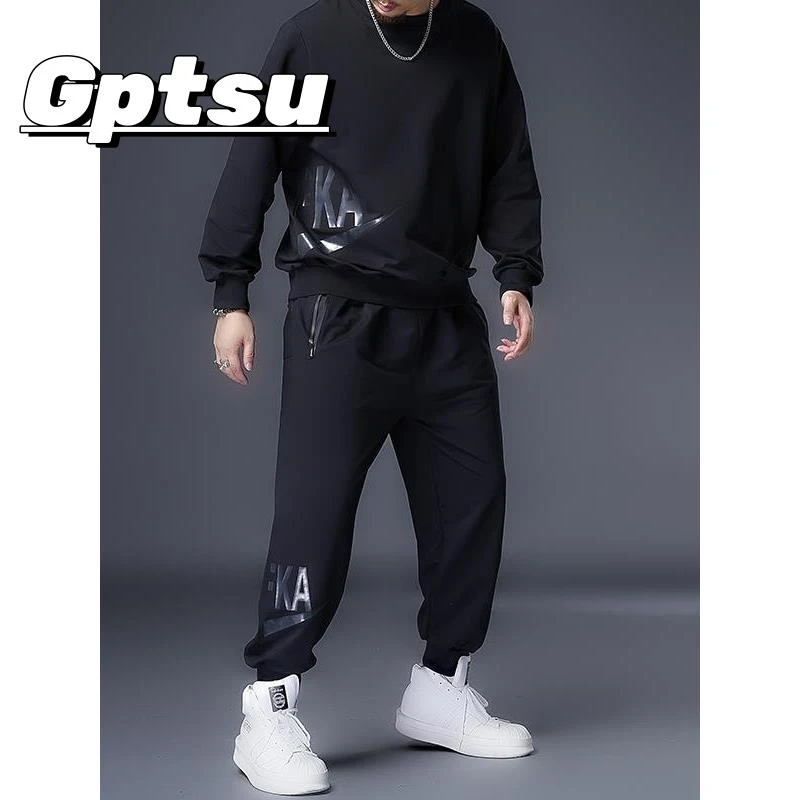 GPTSu春秋新款男士休闲商务外套裤子卫衣运动套装大码运动服男潮