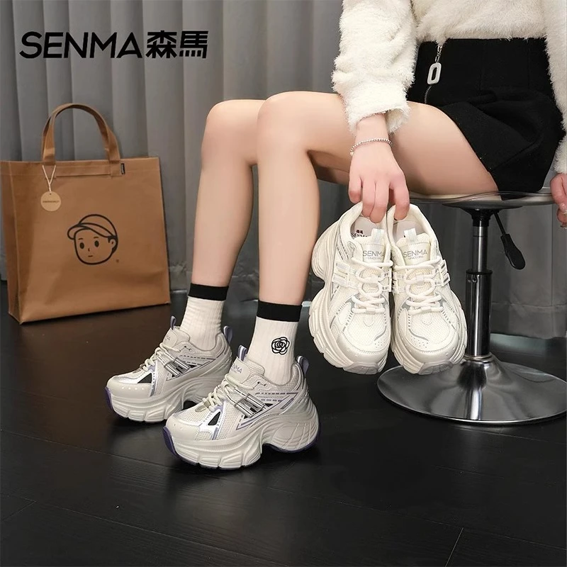 森马厚底老爹鞋女2025春季新款小个子增高网面透气轻便运动休闲鞋