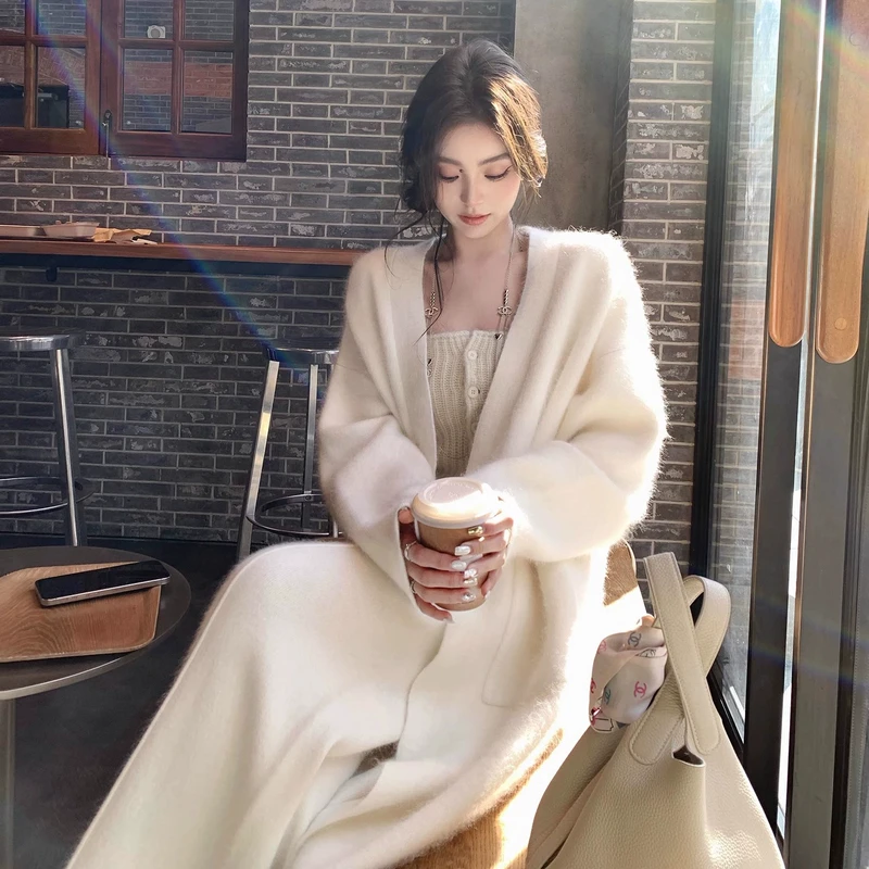"高配得温柔大系列"柔奢兔绒包芯纱+羊毛早春毛衣长开衫阔腿裤