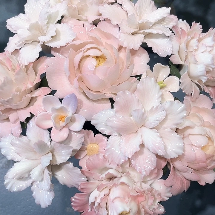 陶瓷花花摆件，花束