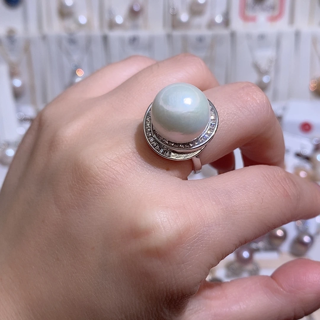 淡水珍珠未镶嵌戒指w14.5