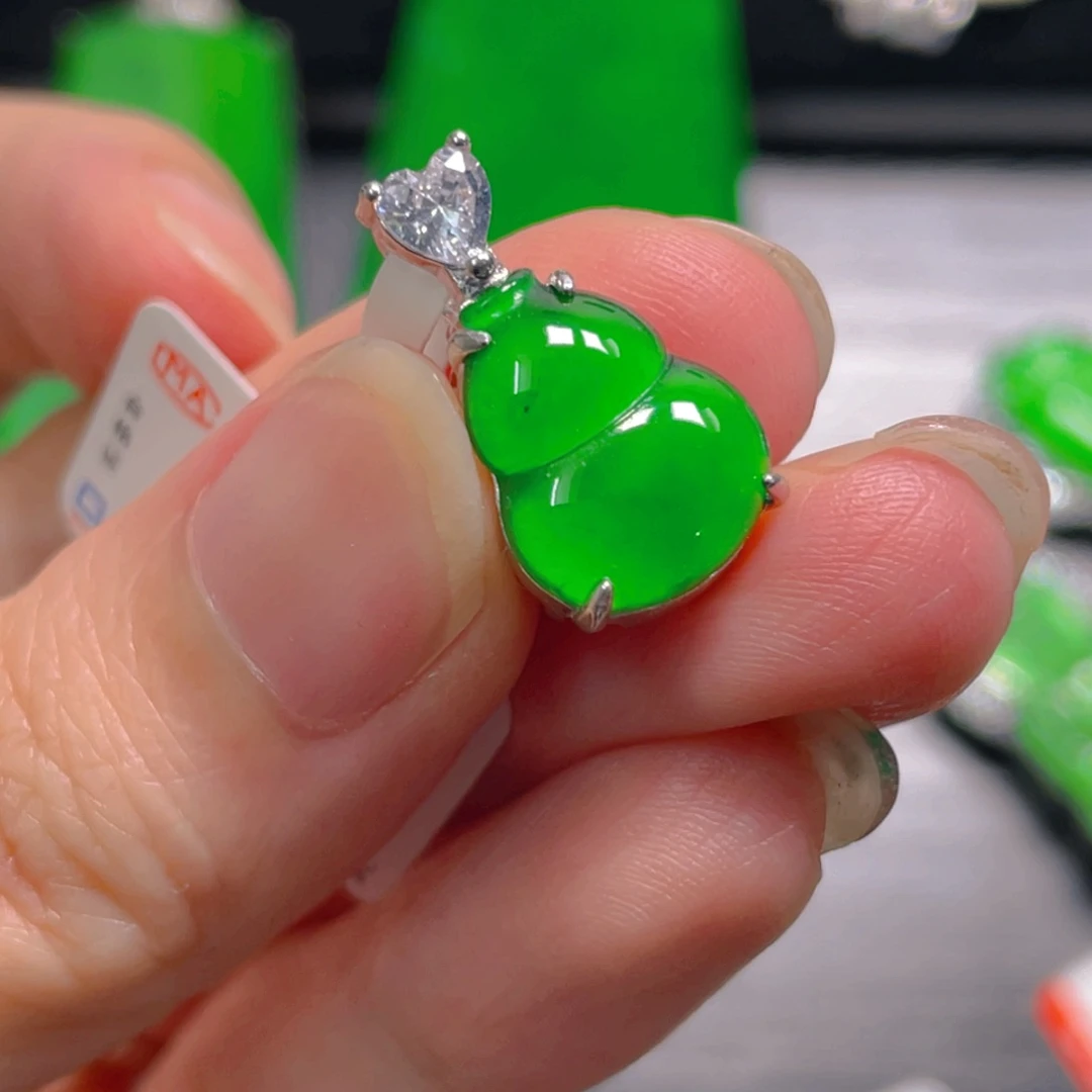 翡翠银S925镶嵌吊坠(不含链)