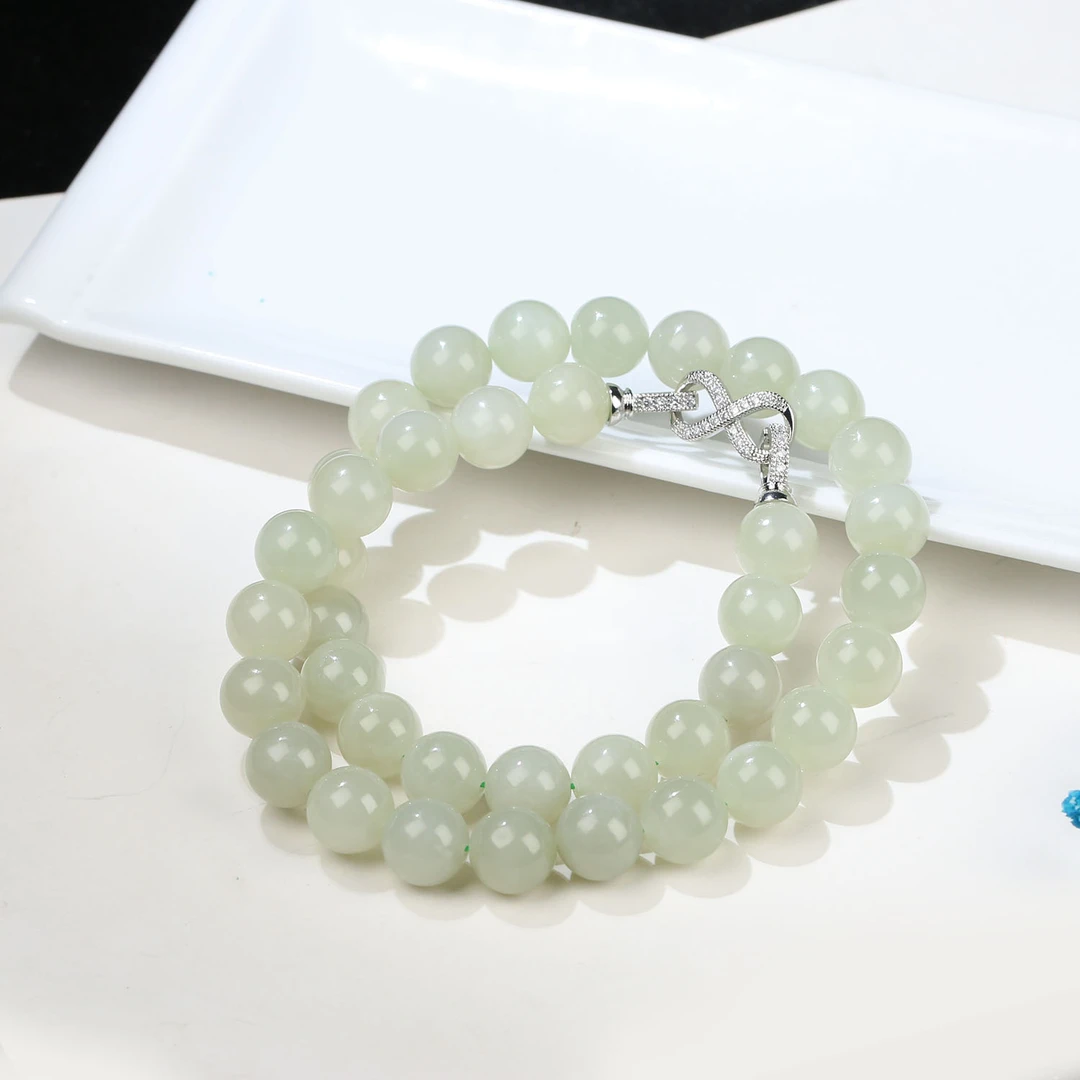 HW【麦子家族618大促】天然和田玉项链卡11-12珠子百搭XL377