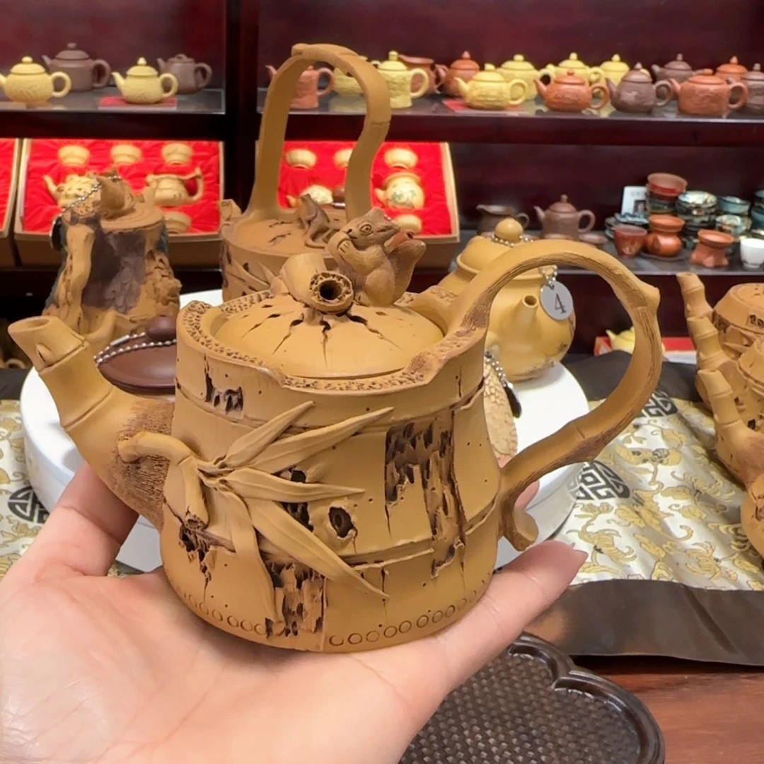 【闪购商品】紫砂茶壶竹节松鼠