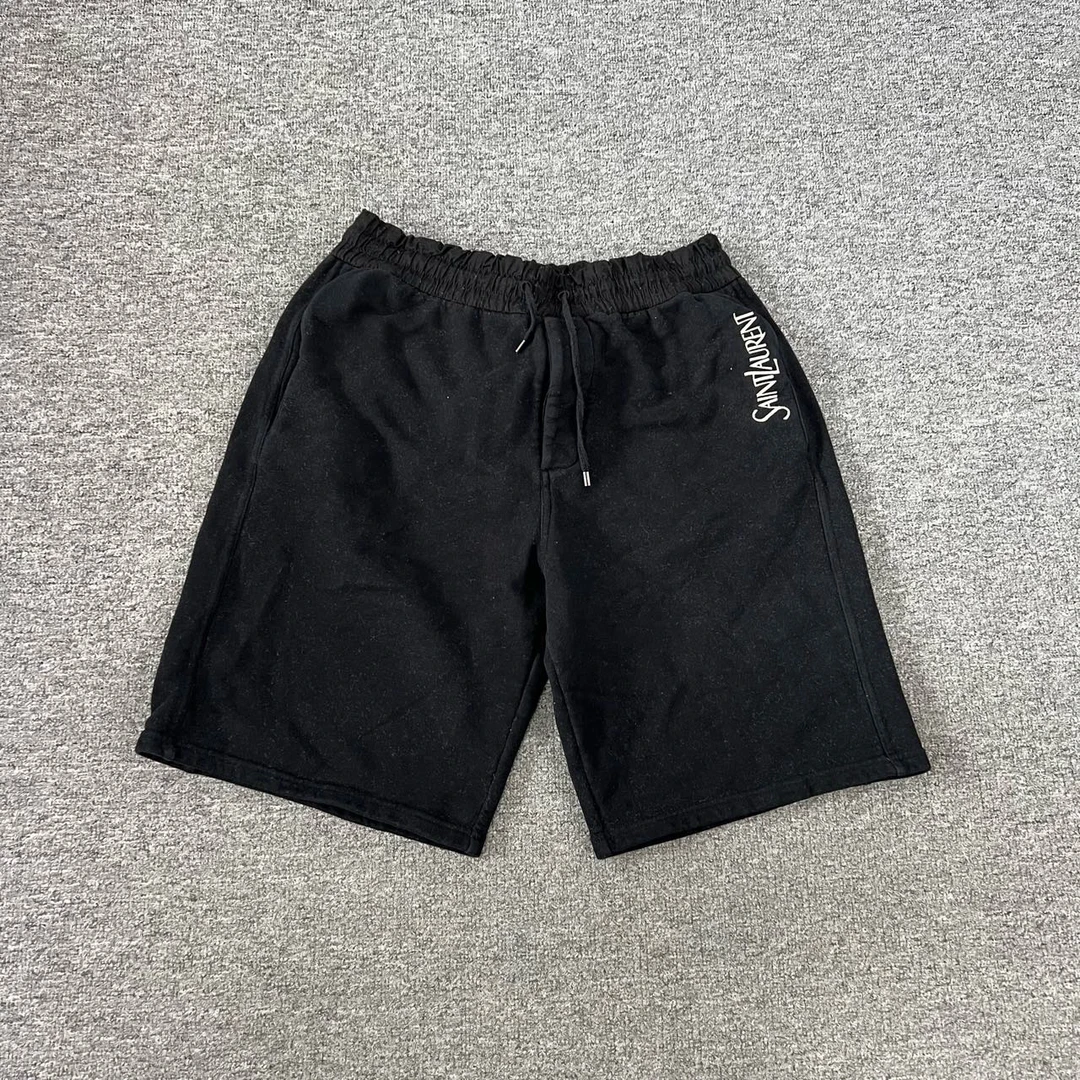 99新 YSL/圣罗兰 slp 23款 刺绣字母Logo 羊毛短裤 S码