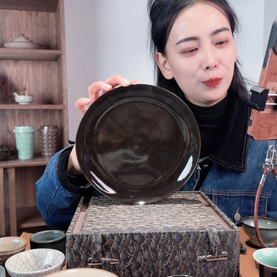 摆件瓷大壶承玻璃釉