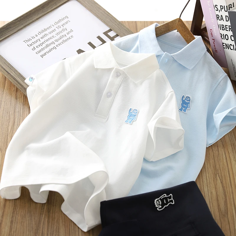 男童短袖POLO衫夏装2025新款儿童薄款T恤中大童潮酷夏季半袖汗衫