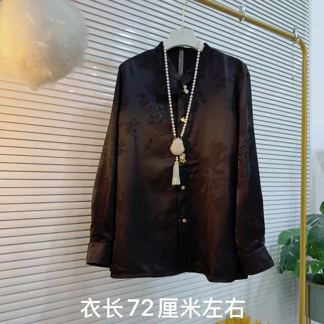胖MM2025早秋新款新中式时尚简约净版开衫唐装民族服装上衣