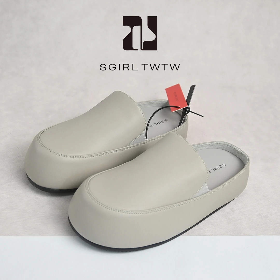 SGIRL TWTW日系简约厚底穆勒鞋新款轻软透气一脚蹬懒人包头拖鞋女
