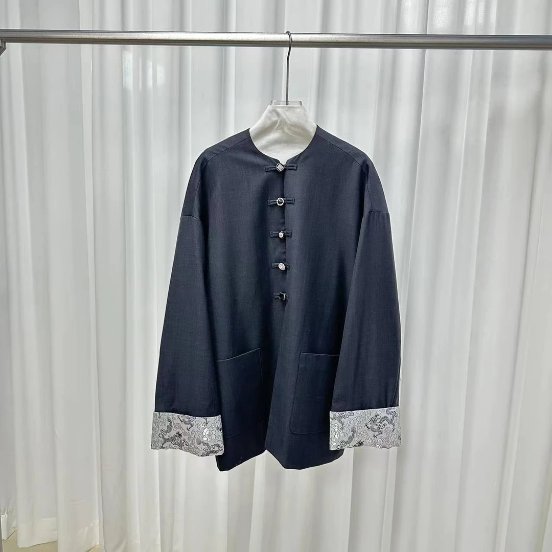 D STUDIO 灰色新中式国风盘扣上衣 D1800