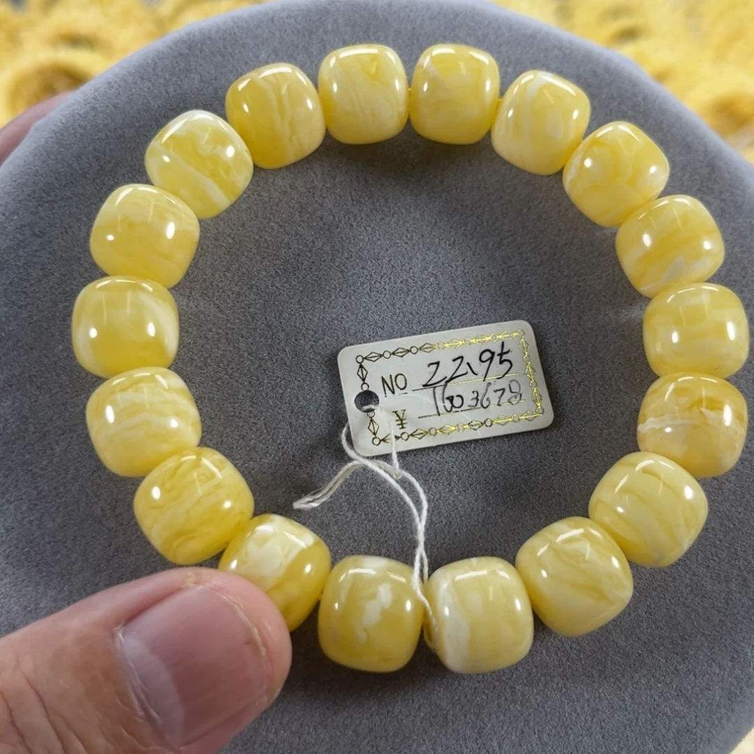 蜜蜡手串未镶嵌?***网纯天然俄料白花虎皮