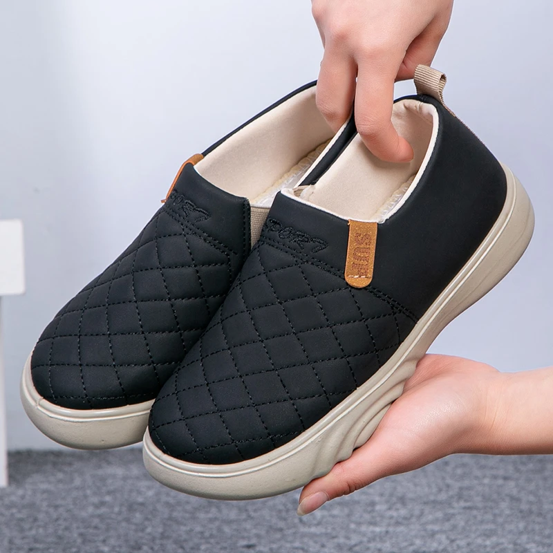 2025春款PU防水软底舒适厚底休闲百搭时尚休闲乐福鞋一脚蹬懒人鞋