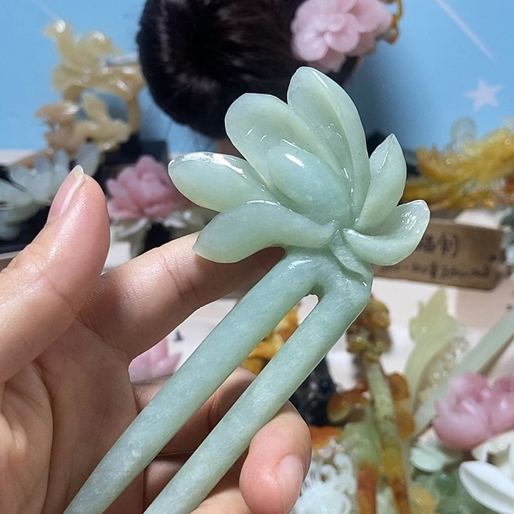 岫玉未镶嵌发簪发簪