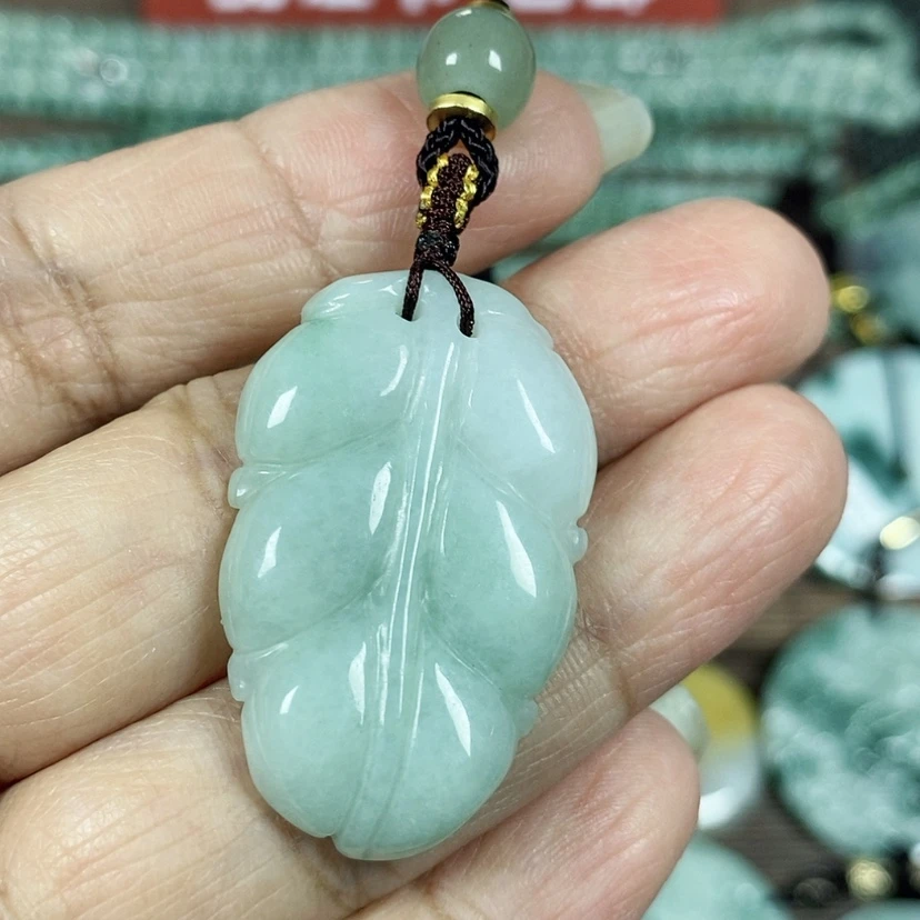 【闪购商品】翡翠颈饰未镶嵌玉吊坠翡翠玉双面金枝玉叶