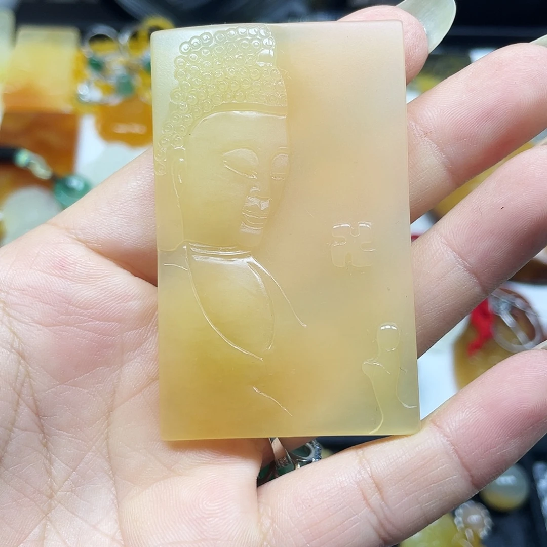石英质玉（黄龙玉）未镶嵌吊坠(不含链)